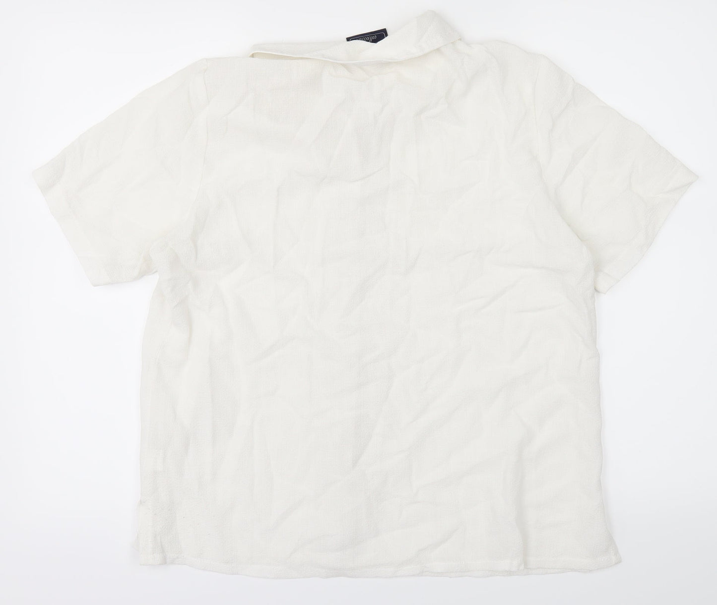 Adams Womens White   Basic Button-Up Size 14