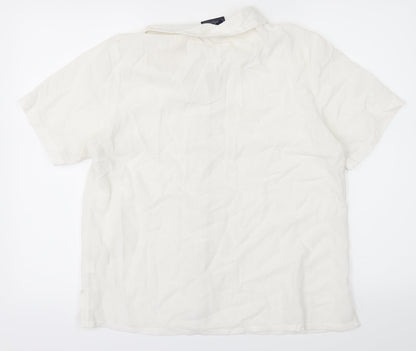 Adams Womens White   Basic Button-Up Size 14