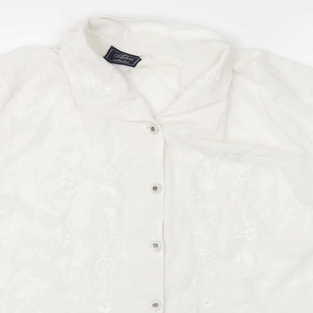Adams Womens White   Basic Button-Up Size 14