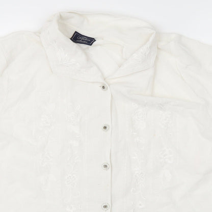 Adams Womens White   Basic Button-Up Size 14