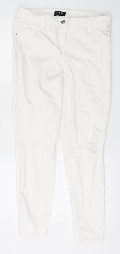 Denim Womens White   Skinny Jeans Size 14 L27 in