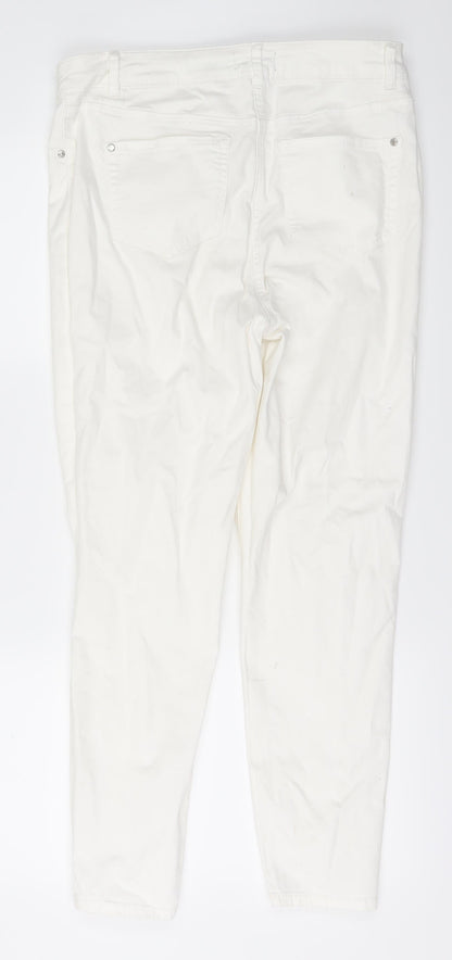 Denim Womens White   Skinny Jeans Size 14 L27 in
