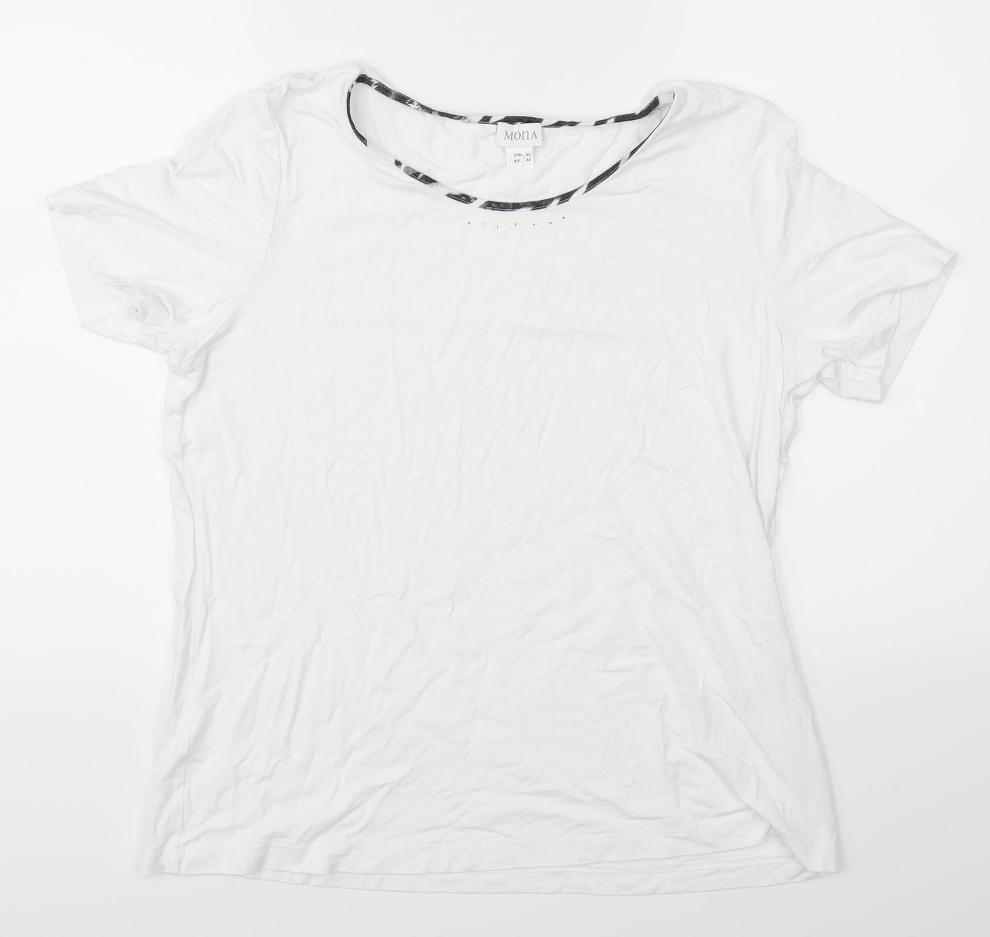 Womens UK Size 14 mona White Basic T-Shirt