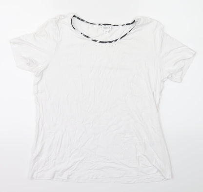 Womens UK Size 14 mona White Basic T-Shirt
