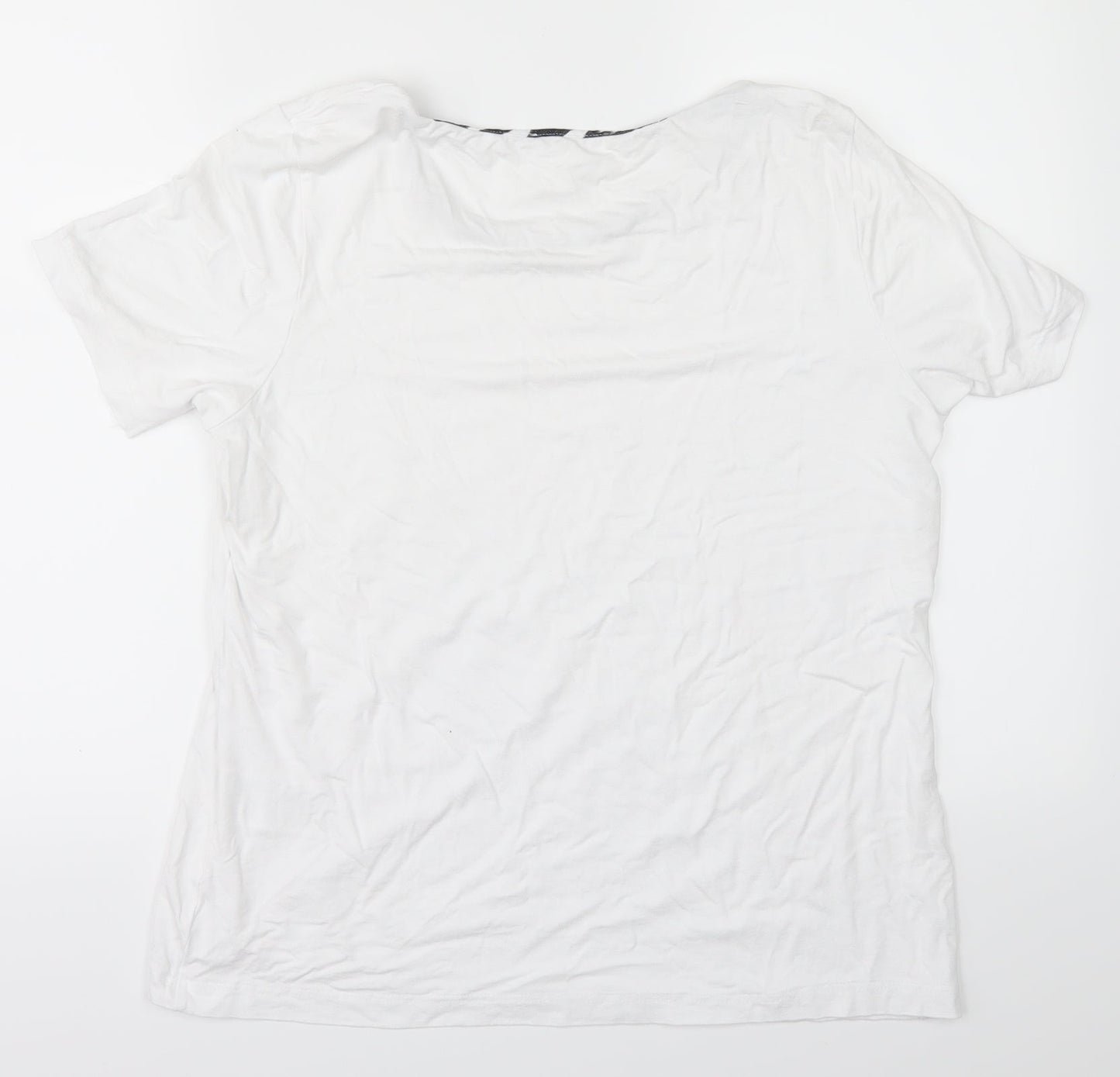Womens UK Size 14 mona White Basic T-Shirt