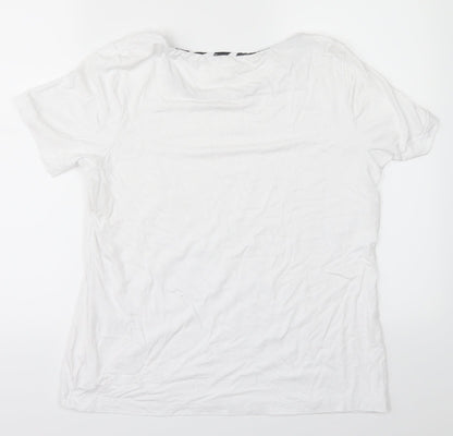 Womens UK Size 14 mona White Basic T-Shirt
