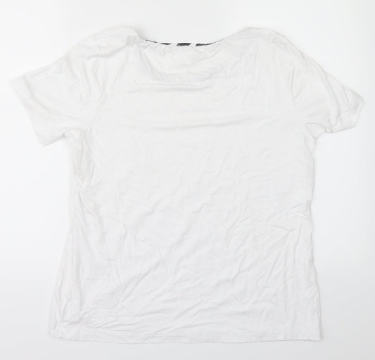 Womens UK Size 14 mona White Basic T-Shirt