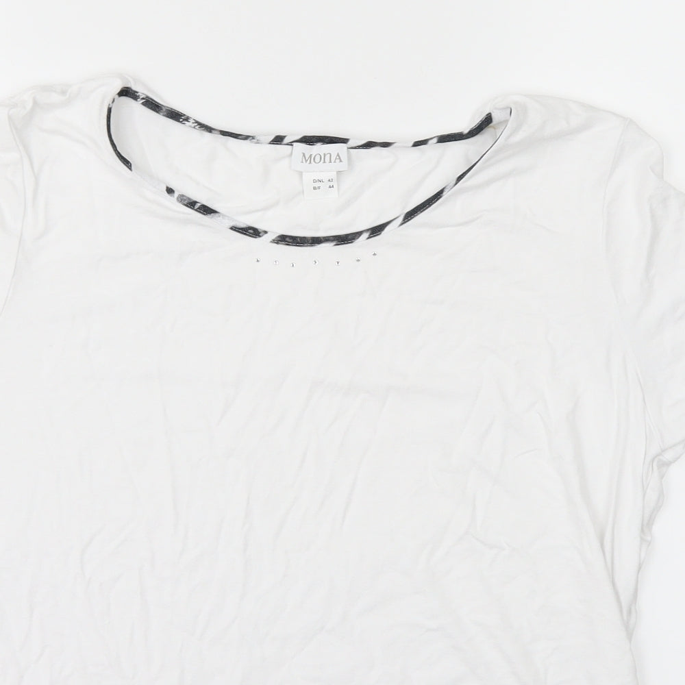 Womens UK Size 14 mona White Basic T-Shirt