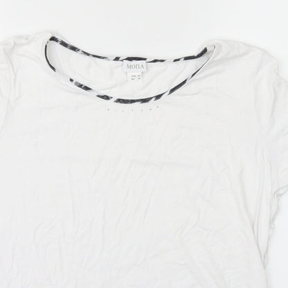 Womens UK Size 14 mona White Basic T-Shirt