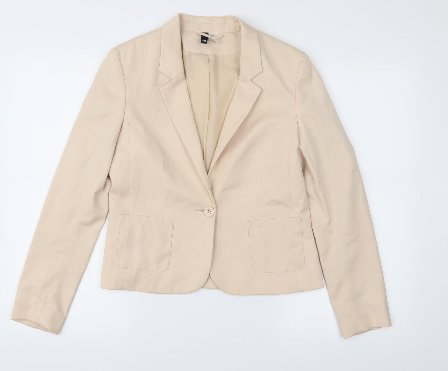 Divided Womens Beige   Jacket Suit Jacket Size 12