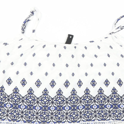 Divided by H&M Womens White Geometric  Basic Blouse Size 6