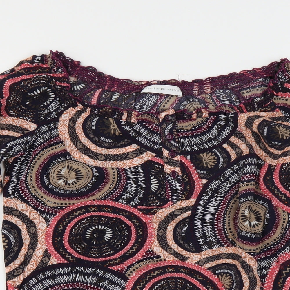 Womens UK Size  Cache Cache Purple Basic Blouse