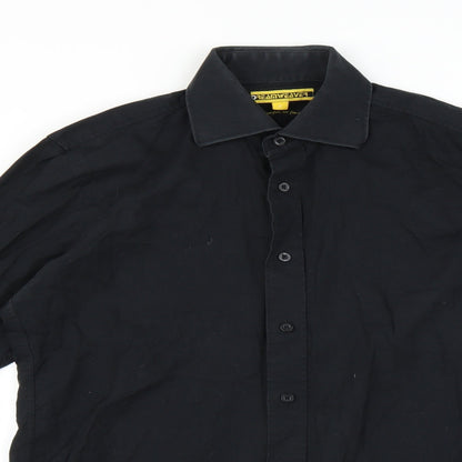 dreamweaver Mens Black    Button-Up Size 14