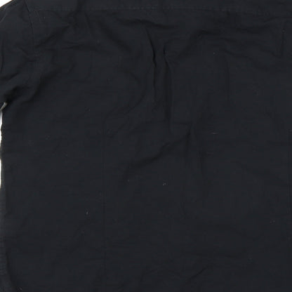 dreamweaver Mens Black    Button-Up Size 14