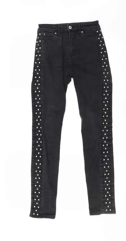 Womens UK Size 8 H&M Extra-Slim Fit Skinny Black Jeans