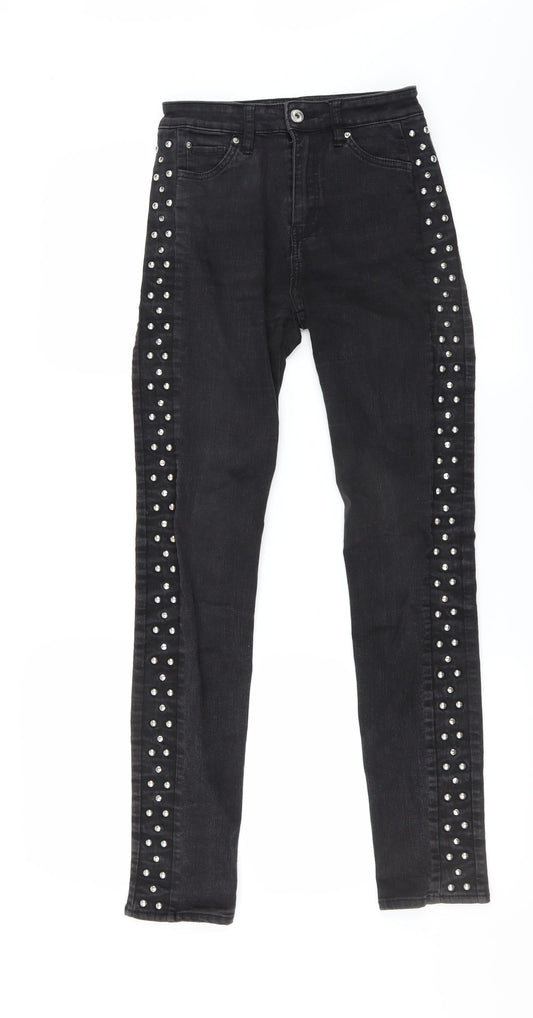 Womens UK Size 8 H&M Extra-Slim Fit Skinny Black Jeans