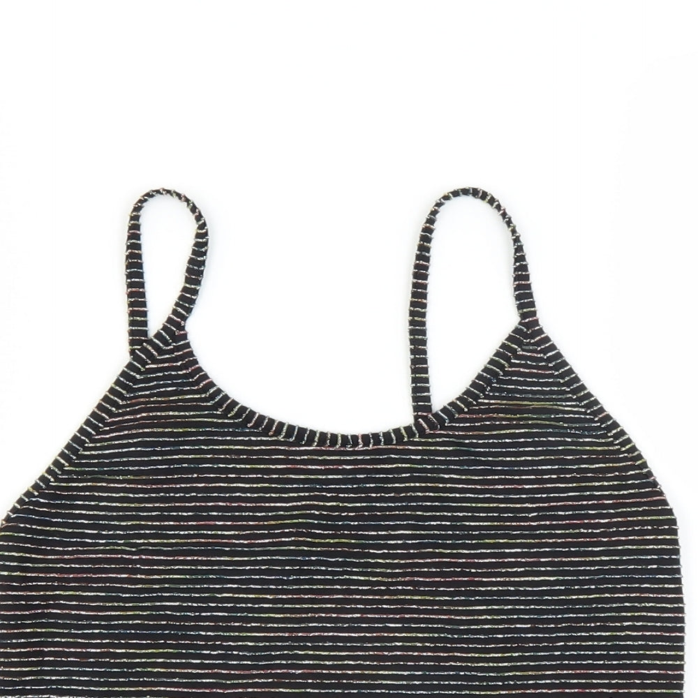 Womens UK Size L Light before Dark Black Cropped Tank