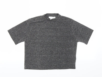 Womens UK Size S Cooperative Black Cropped T-Shirt