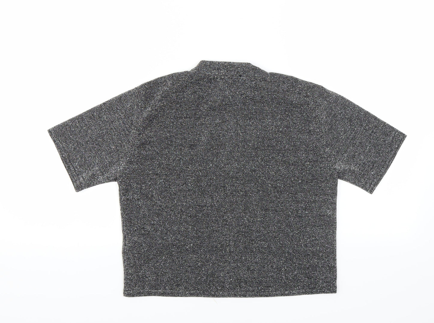 Womens UK Size S Cooperative Black Cropped T-Shirt