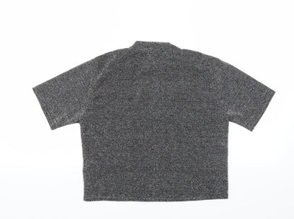 Womens UK Size S Cooperative Black Cropped T-Shirt