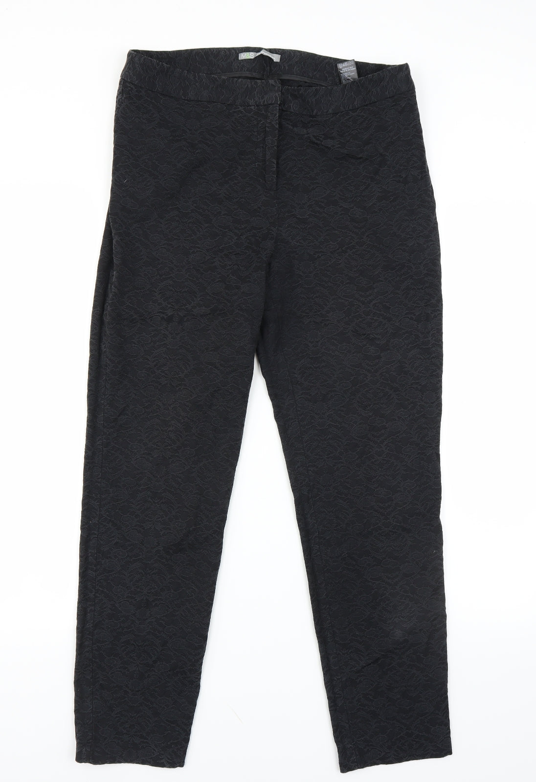 Womens UK Size 12 Marks and Spencer Regular Fit  Black Trousers