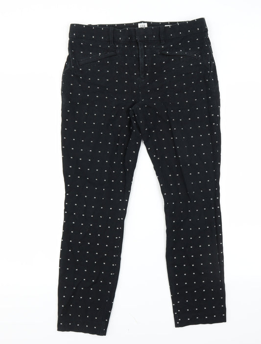 Gap Womens Black Geometric  Trousers  Size 8 L27 in