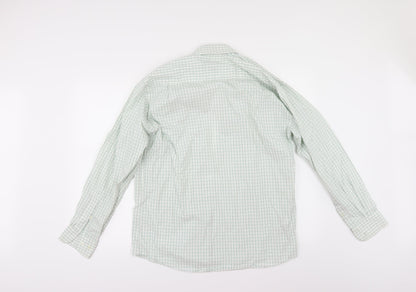 Taylor & Wright Mens White Check   Button-Up Size 15