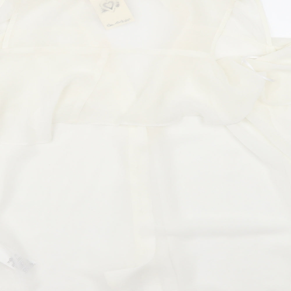 Miss Selfridge Womens Ivory  Chiffon Tunic Button-Up Size 10  - cold shoulder