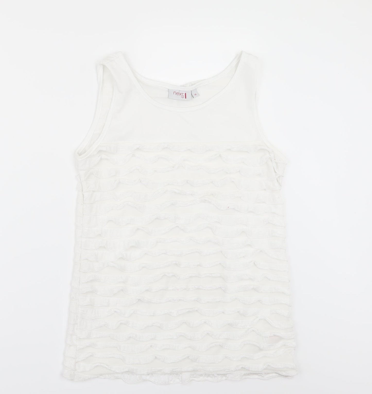 Womens UK Size 14 NEXT White Tunic T-Shirt