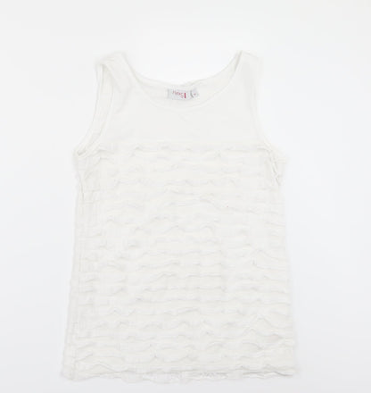 Womens UK Size 14 NEXT White Tunic T-Shirt