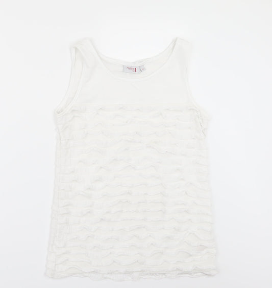 Womens UK Size 14 NEXT White Tunic T-Shirt