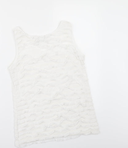 Womens UK Size 14 NEXT White Tunic T-Shirt