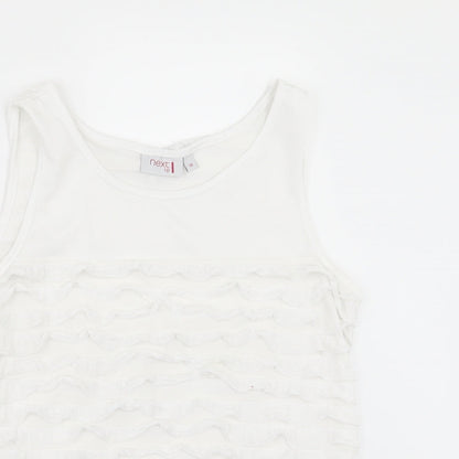 Womens UK Size 14 NEXT White Tunic T-Shirt