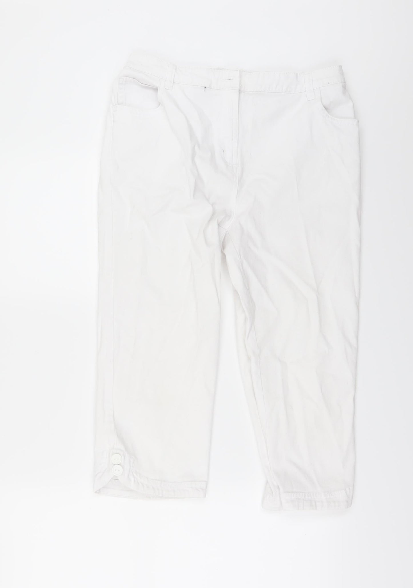 BM Womens White  Denim Cropped Jeans Size 12