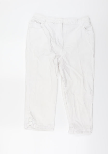 BM Womens White  Denim Cropped Jeans Size 12