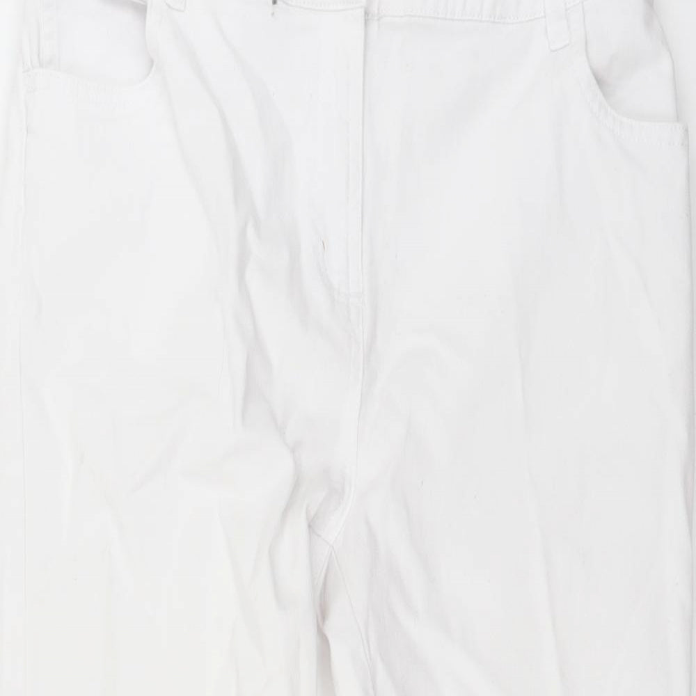 BM Womens White  Denim Cropped Jeans Size 12