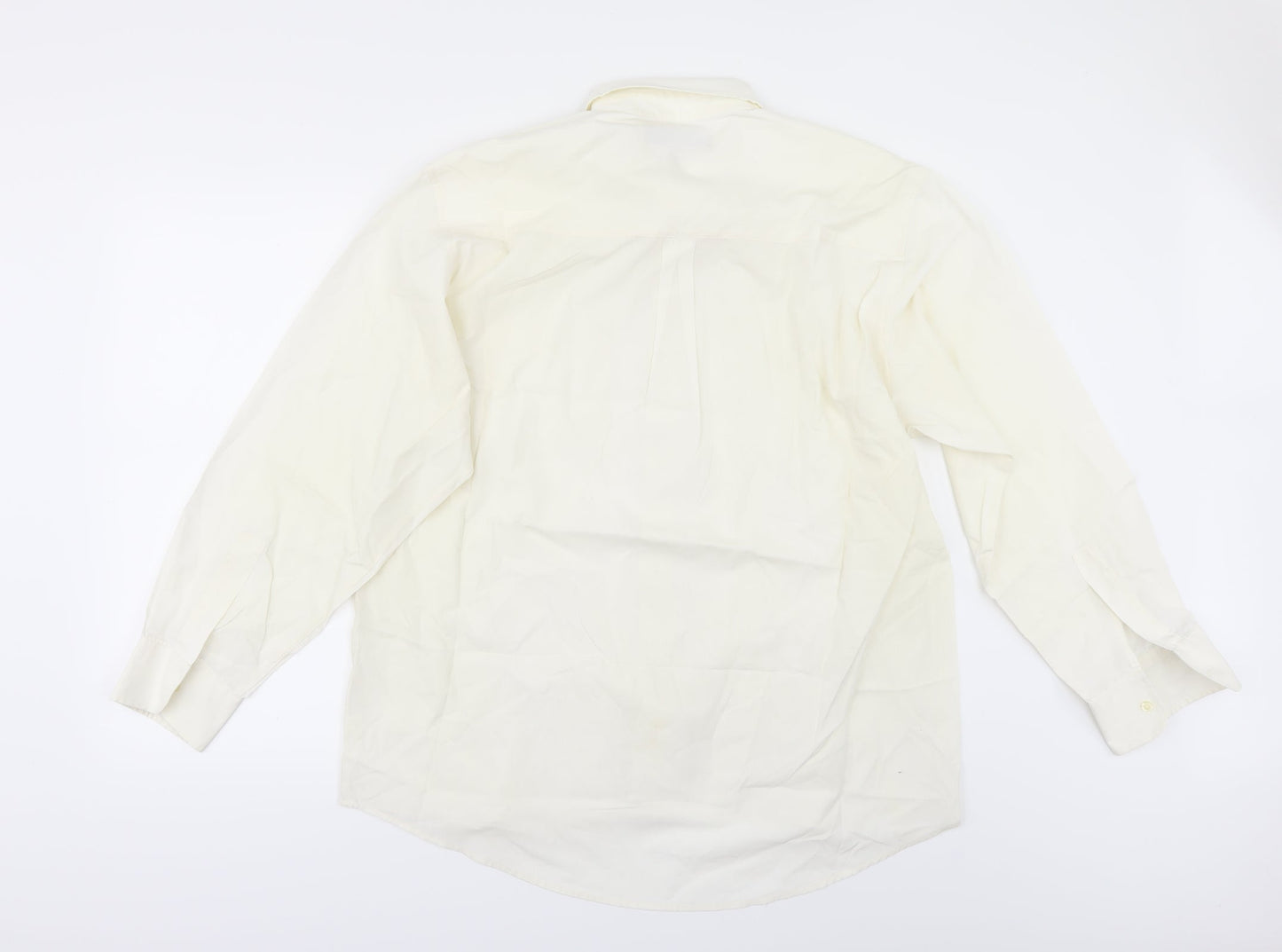 Mens UK Size 16 I D A H O Ivory  Button-Up Long Sleeve Casual Shirt