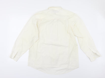 Mens UK Size 16 I D A H O Ivory  Button-Up Long Sleeve Casual Shirt