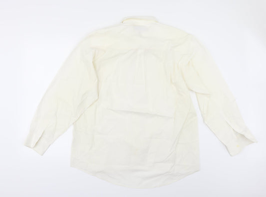 Mens UK Size 16 I D A H O Ivory  Button-Up Long Sleeve Casual Shirt