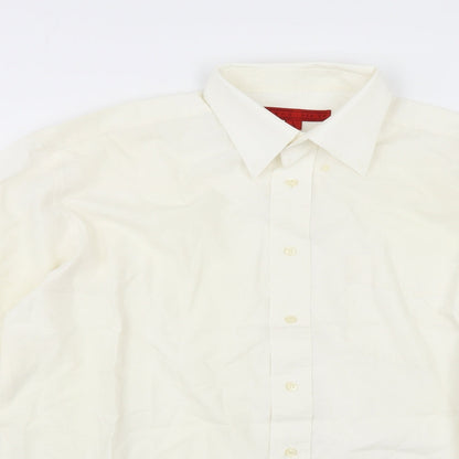 Mens UK Size 16 I D A H O Ivory  Button-Up Long Sleeve Casual Shirt
