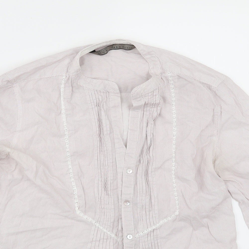 Womens UK Size S Zara Red Tunic Button-Up