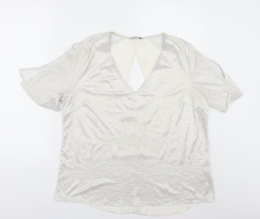 Womens UK Size 14 NEXT Ivory Tunic Blouse
