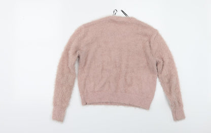 Divided by H&M Womens Pink   Henley Jumper Size S