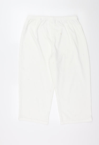 Anthology Womens White  Jersey Trousers  Size 16 L21 in
