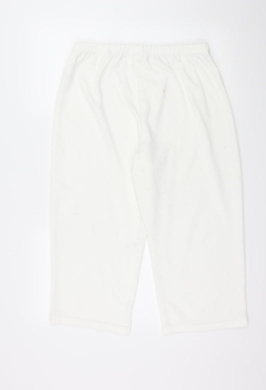 Anthology Womens White  Jersey Trousers  Size 16 L21 in