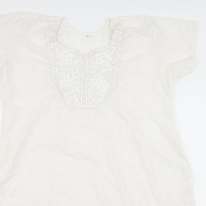 Womens UK Size 10 Preworn White Basic Blouse