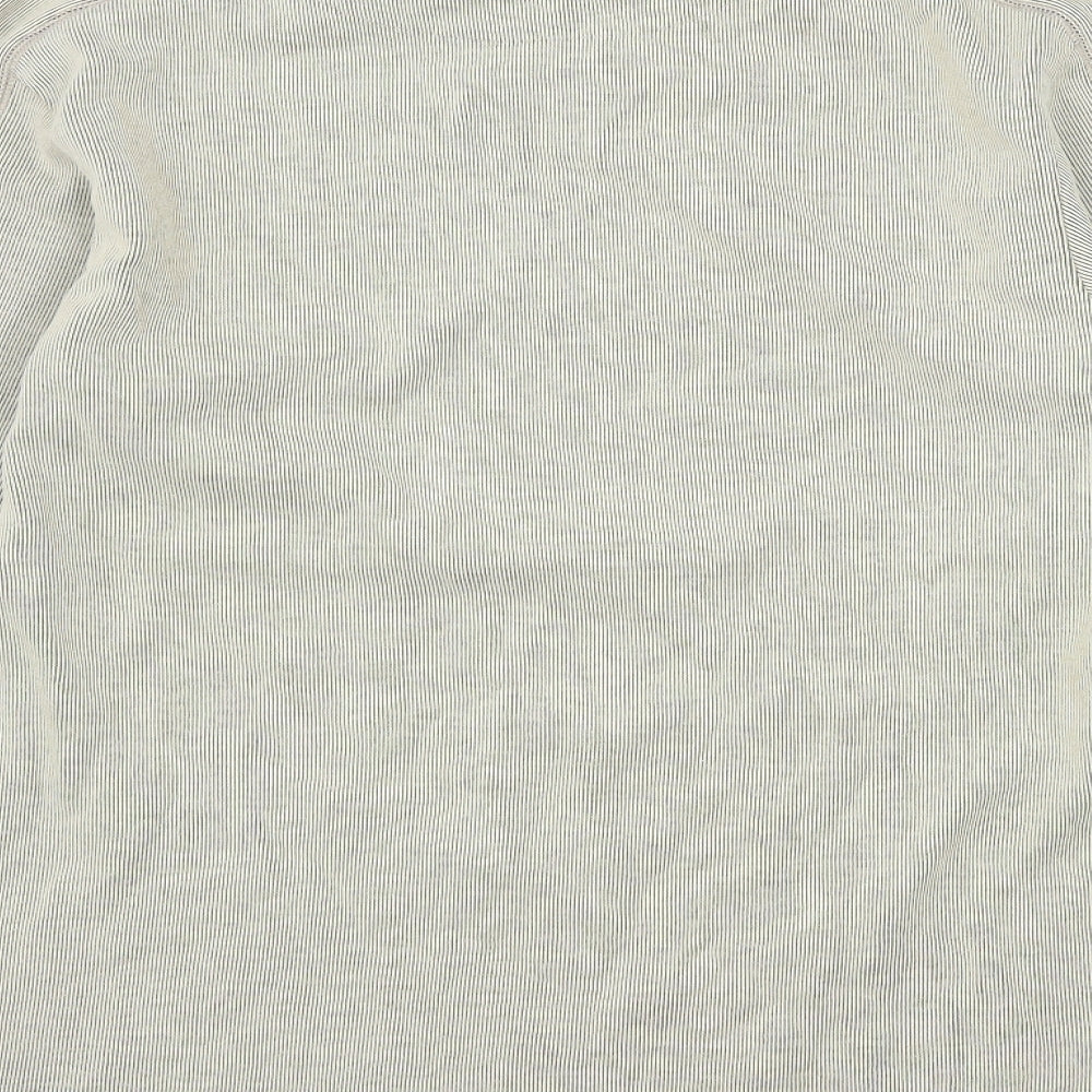 F&F Mens Beige Striped Jersey Pullover Sweatshirt Size S