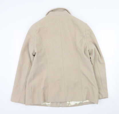 Klass Womens Ivory   Pea Coat Coat Size 16