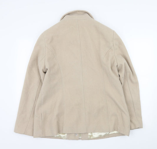 Klass Womens Ivory   Pea Coat Coat Size 16