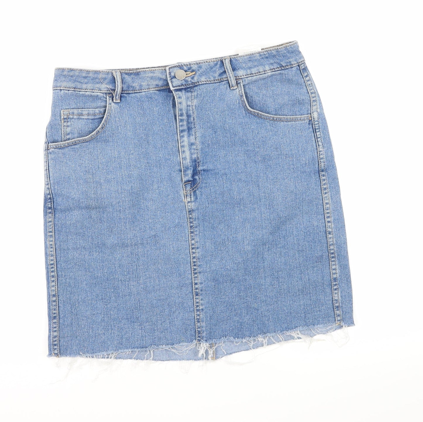 H&M Womens Blue  Denim A-Line Skirt Size 12